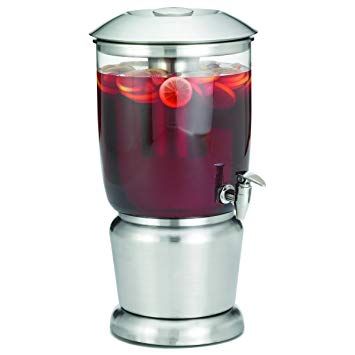 TableCraft 2.5 Gallon Drink Dispenser with Fruit Infuser & Stand | BPA Free | Tritan Stainless Steel | Cold Beverage Dispenser for Catering, Buffet or Home Use