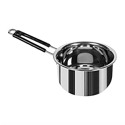 Ashoka Heavy Stainless Steel Sauce Pan, Milk Pan/Tea Pan Sauce Pan Milk Pan Stainless Steel Sauce Pan (Heavy Stainless Steel) (1 Liter) Steel Cookware Pack of 1