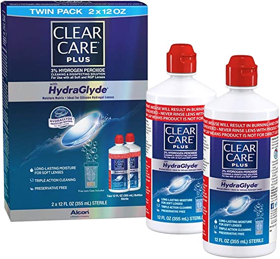 Clear Care Plus Solution with HydraGlyde Twin Pack, 2X12 fl oz per Pack (2 pack)