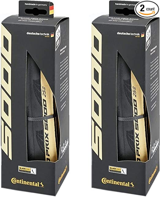 Continental Pair Grand Prix 5000 Folding Tires 700x28c Black Cream Road Race