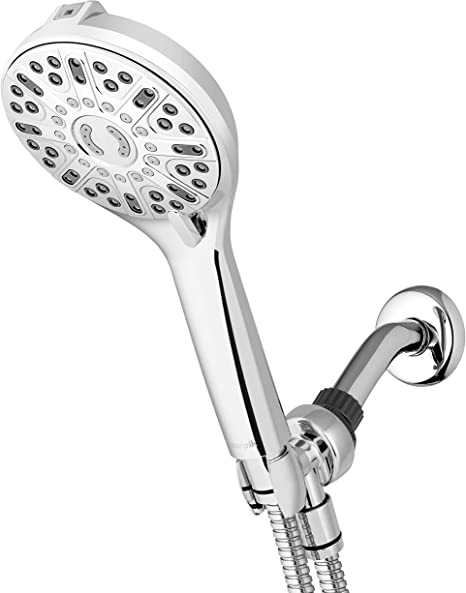 Waterpik ShowerClean Pro Hand Held Shower Head High Pressure Rinser With Built-in Power Jet Wash Shower Cleaner In Chrome, QCW-763ME