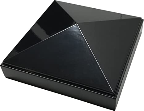 4" x 4" Aluminium Pyramid Post Cap for Metal Posts - Pressure Fit - Black