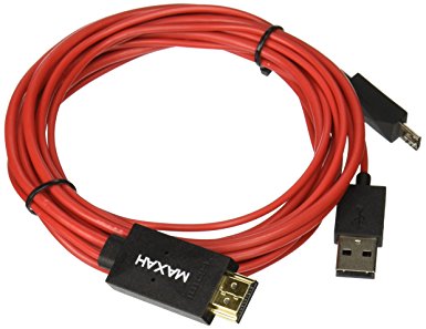 MAXAH® 6.5 Feet MHL Micro USB to HDMI Cable Adapter 1080P HDTV for Samsung Galaxy S3 S4 S5 Note3 Note2 MEGA,Note 8