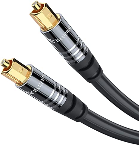 BlueRigger Premium Digital Optical Audio Cable (1m / 3 Feet) Toslink Cable with 24K Gold Plated Connectors - CL3 Rated, in-Wall, Fiber Optic for Home Theater, Sound Bar, PS4, HDTV