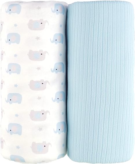 Viviland Jersey Swaddle Blanket, Ultra Soft Stretchy Receiving Blanket for Newborn, Baby Swaddle Wrap for Boys & Girls, 2 Packs,40 x 30 in, Grey & Pink