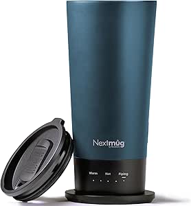 Nextmug Go - Temperature-Controlled, Self-Heating Travel Mug (Slate Blue - 16 oz.)