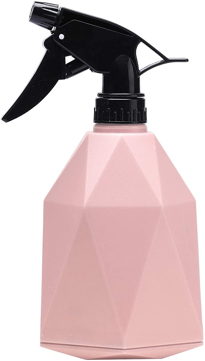 wreatrea Plastic Spray Bottle Water Mister for Plants & Gardens, Adjustable Pressure Nozzle, 0.6 Liter/20 OZ Pressure Watering Can Plant Mister (Pink)