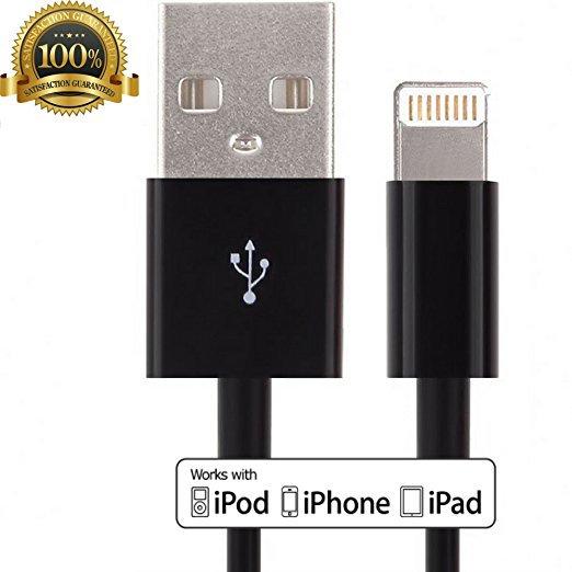iPhone 6 Charger Apple Certified Lighting to USB Cable (3.3ft) - Fast Charging & Data Sync - Lighting Cable iPhone Charger for 7/ 6/ 6s/ 6 plus/ 5/ 5s/ iPad (Black) by Power Up (TM)