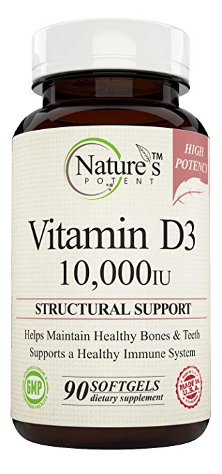 Nature's Potent - Vitamin D-3 10,000 iu, 90 Softgels (1)