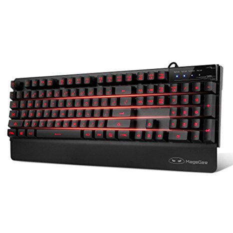 New Updated PC Keyboard,K1 USB Wired Backlit Metal Panel Gaming Keyboard for Computer Laptop in Black