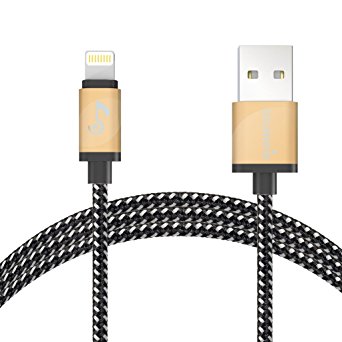 Soundpie [Apple MFi Certified] 5ft Nylon Braided 8 Pin Lightning to USB Cable Charge and Sync for iPhone 7/ 7 Plus, 6s Plus / 6 Plus, iPad Pro Air 2 and More(Black/White)