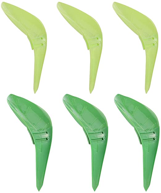 DOITOOL 6pcs Lazy Potted Plant Diversion Watering Funnel Plant Leaf Random Mixed Color Home Decoration