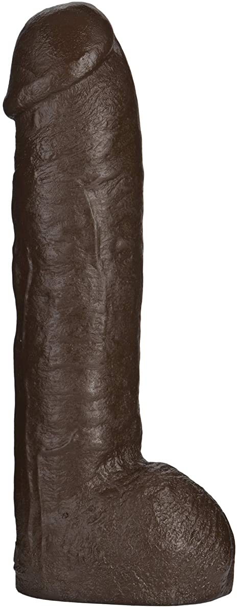Doc Johnson Vac-U-Lock - Hung - Made of R5 PVC - 12 Inch Dildo with Massive 8.5 Inches of Girth - F-Machine and Harness Compatible - Chocolate