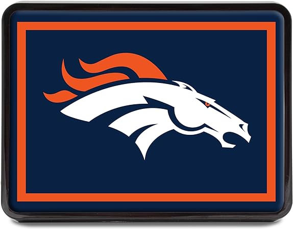 Denver Broncos Logo 1.25" x 2" Universal Plastic Hitch Cover