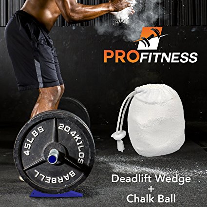 ProFitness Deadlift Wedge (Superior Jack Alternative) – Load & Unload Weightlifting Barbells with Round Plates Effortlessly – Lightweight, Compact Gym Bag Size – Cross Training, Powerlifting, Fitness