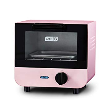 Dash DMTO100GBPK04 Mini Toaster Oven Cooker for for Bread, Bagels, Cookies, Pizza, Paninis & More with Baking Tray, Rack, Auto Shut Off Feature, Pink