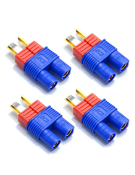 Readytosky T-Plug Deans Male to EC3 Female Connector Adapters No Wire RC LiPo Battery Connectors(4PCS)