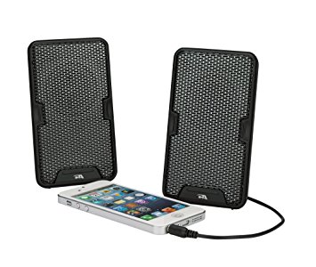 Cyber Acoustics PS-2500 Rechargeable Stereo 2.0 Speaker USB Portable Clamp Together Travel