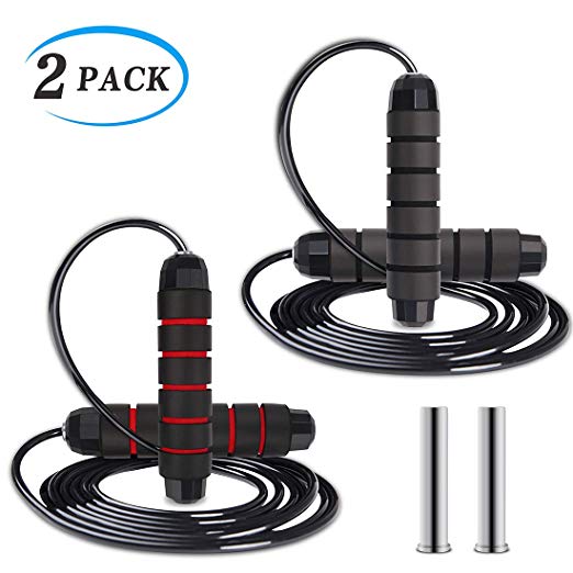 Jump Rope with Adjustable Steel Cables for Women Men Adults and Kids,Jumping Skipping Rope for Speed Crossfit/Boxing/MMA/Fitness/Exercise/Workouts