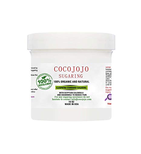 10 Oz Cocojojo Sugaring Hair Removal Sugar Wax 100% Natural Paste - 100% Organic and Natural with Egyptian Calendula and Chamomile - Epilation Waxing - Sugaring Hair Remover - Sugaring Gel