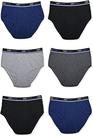 Sand Storm Mens Performance Boxer Briefs or Briefs - 6-Pack Tagless Breathable Underwear S-5XL Regular or Plus Size