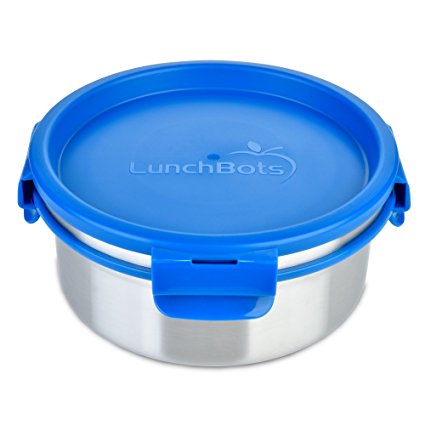 LunchBots Clicks Salad Container (4 Cup) - Stainless Steel Food Container with Leak-Proof Lid - Great for Salad, Leftovers and Healthy Lunches - Eco-Friendly, Dishwasher Safe and BPA-Free