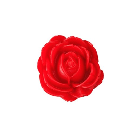 4pcs Resin Rose Flower Cabochons Size 26.5x25x9mm ColorRed