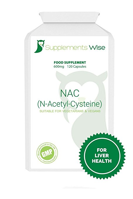 NAC N-Acetyl-Cysteine Capsules | 120 x 600mg | High Strength Liver and Lung Health and Detox Support | Relief From Sinus Problems | Non-Essential Amino Acid Supplement | Effective Anti-Inflammatory