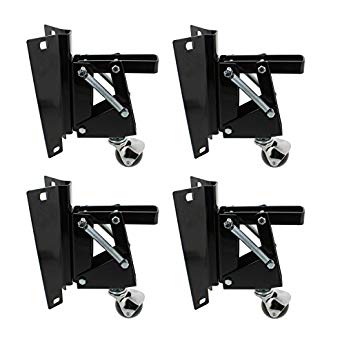 DCT Heavy-Duty Retractable Workbench Contractor Saw Swivel Caster Wheels Assembly Set with Mounting Plate Bracket 4-Pack