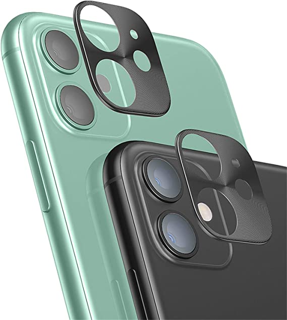for iPhone 11 Camera Lens Protector - [2 Pack] Uniwit Premium Aluminum Alloy Back Rear Camera Lens Screen Cover Case Shield - Black