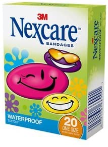 3M Nexcare Tattoo Waterproof Bandages, Cool Collection, 594-20, 20 ct. One Size