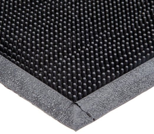 Durable Corporation Heavy Duty Rubber Fingertip Entrance Mat, for Outdoor Areas, 24" Width x 32" Length x 5/8" Thickness, Black