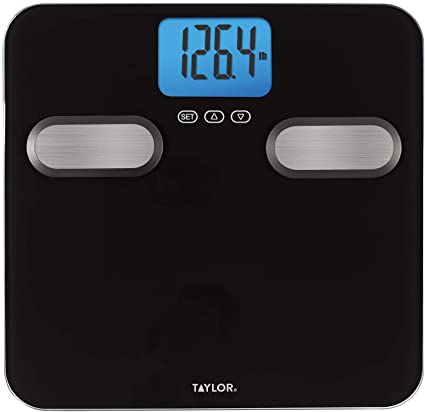 Taylor Precision Products Body Composition 400lb Bathroom Scale Black with Stainless Steel Accents