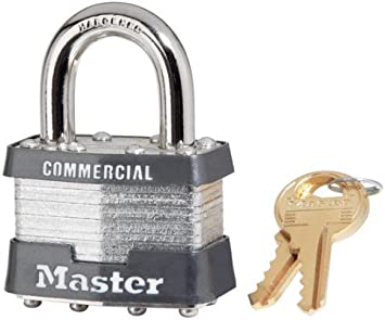 6 Pack Master Lock 1KA-2006 1-3/4" Wide Keyed Alike Commercial Grade Laminated Padlock with 15/16" Shackle Height - Keyed to 2006 Key Code
