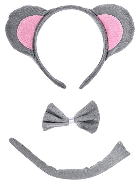 Christmas Headband Mouse Dalmatian Ears and Tail Set Kids Halloween Costume Kit