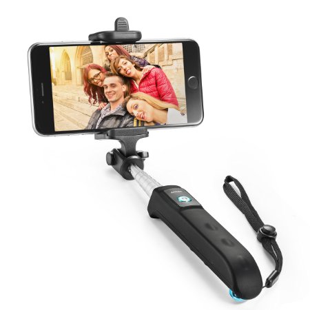 Anker Bluetooth Selfie Stick Ultra Compact Amazing 20-Hour Battery Life Selfie Stick Wireless Phone Holder for iPhone 6s Android Samsung S6 LG and All Other Smartphones Black