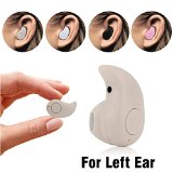 Left Ear Version Mini Bluetooth Wireless Invisible Headphone Smallest PChero Wireless Earphones Earbuds Headphones headset with Mic For iPhone iPad Samsung Most Bluetooth Smartphones - Coffee