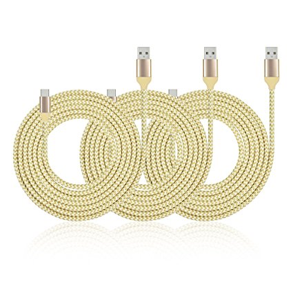 MIVINE 3Pcs 6Ft Braided Type C USB Cable, USB Type C to USB A Charging Cord Data Cable for Samsung Galaxy S8 C9 Pro, MacBook, ChromeBook Pixel, Nexus 6P 5X, LG G5 V20, HTC Bolt 10, MOTO M