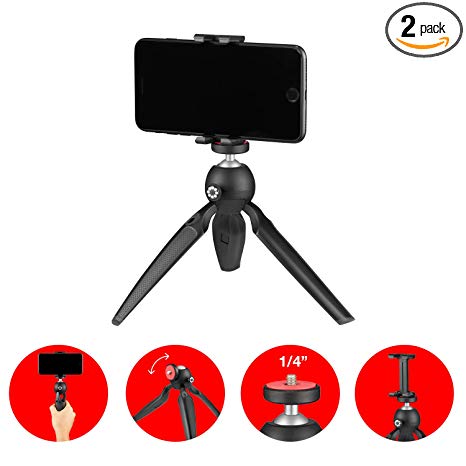 Joby Handypod Mobile Mini Tripod with GripTight One Mount for Smartphone, Vlogging, DSLR, CSC and Compact Cameras, LED, Microphones, Action Cameras and Accessories Up to 2.2lbs (JB01560) Black