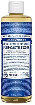 Dr. Bronner's Dr. Bronners Magic Soap Organic Peppermint Oil Pure Castile Soap Liquid, 16 ounces