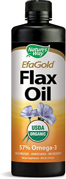 Nature's Way EfaGold Flax Oil USDA Organic, 16 Fl. Oz.