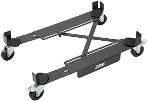 On-Stage AG5000 Amp Glider (Installation-Free Casters for Amplifiers, Rolling-Cart Attachment, Attachable Dolly, Amp Roller, Adjustable Length and Width, Solid Wheels, Heavy-Duty Steel, Black)