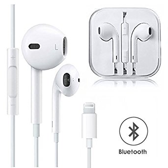 Lightning Earphones,With Microphone Earbuds Stereo Headphones and Noise Isolating headset Made for iPhone 7/7 Plus iPhone8/8Plus iPhone X (Bluetooth Connectivity) Earphones