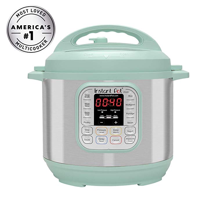 Instant Pot IP-DUO60TEAL Duo 6 Qt 7-in-1 Multi-Use Programmable Pressure, Slow, Rice Cooker, Steamer, Sauté, Yogurt Maker and Warmer, Stainless Steel, 6 quart, Teal