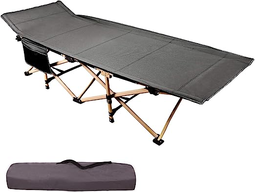 RedSwing Folding Camping Cots for Adults Heavy Duty, 28''-33'' Wide Sturdy Portable Sleeping Cot for Camp Office Use, Blue/Gray/Military