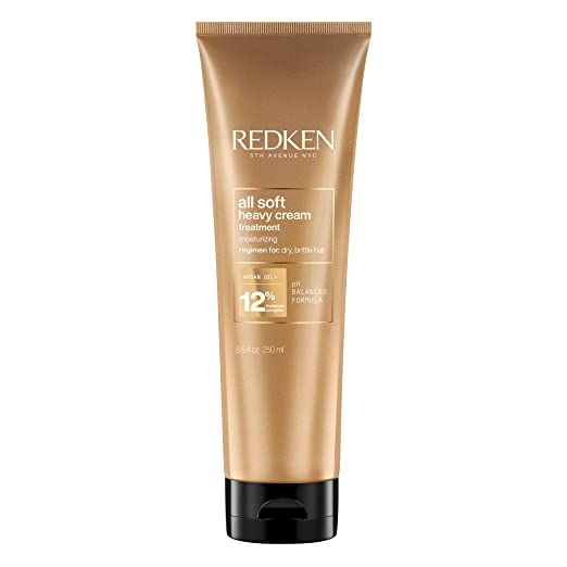 Redken | Haarmaske für trockenes und brüchiges Haar, Belebt und hydratisiert, Mit Keratin-Komplex und Argan-Öl, All Soft Heavy Cream, 1 x 250 ml