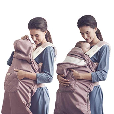 Bebamour Universal Hoodie All Season Carrier Cover for Baby Carrier (Light Pink)