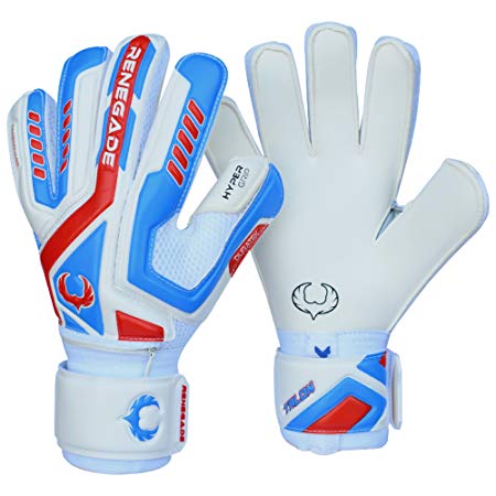 Renegade GK Talon Goalie Gloves (Sizes 5-11, 4 Cuts, Lvl 2), Pro-Tek Fingersaves - Versatile Glove for All Ages/Levels, Excellent Protection - German Hyper Grip Palms - 30 Day Guar.