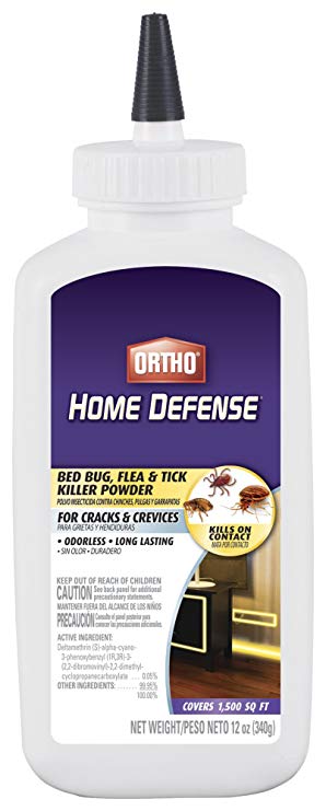 Ortho Available 0202410 Home Defense Max Bed Bug, Flea and Tick Killer Powder, 12 OZ