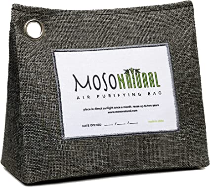 Moso Natural Air Purifying Bag 600g. A Scent Free Odour Eliminator for Kitchens, Bedrooms, Living Rooms, Pet Areas. Premium Moso Bamboo Charcoal Odour Absorber. Freestanding Design.